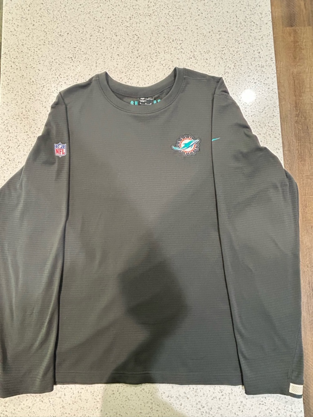 Miami Dolphins Men's Black Long-Sleeve Dri-fit Tee